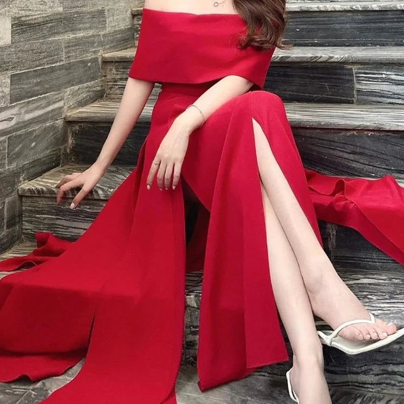 Vestido feminino vermelho tomara-que-caia