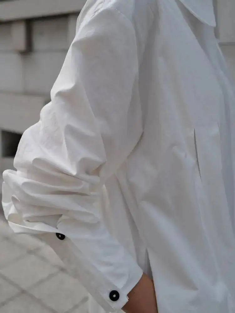 Vestido‑camisa feminino com lapela, modelagem solta