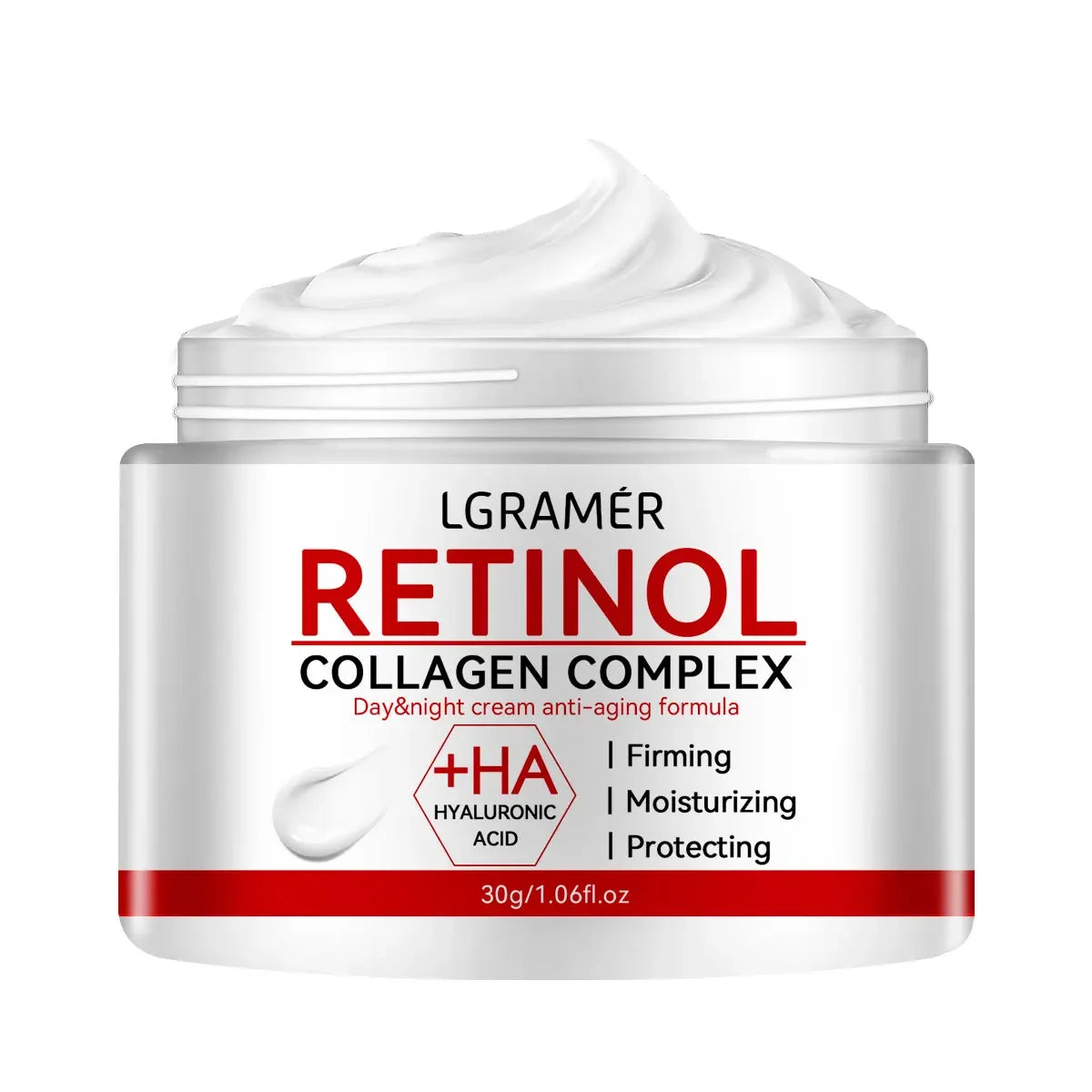 Creme Antirrugas LGRAMER: Retinol, Colágeno para Hidratação e Brilho