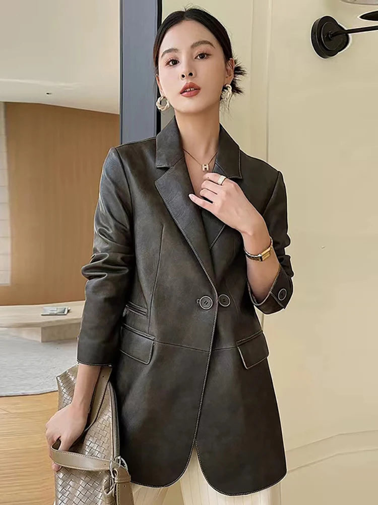 Blazer Feminino de Couro