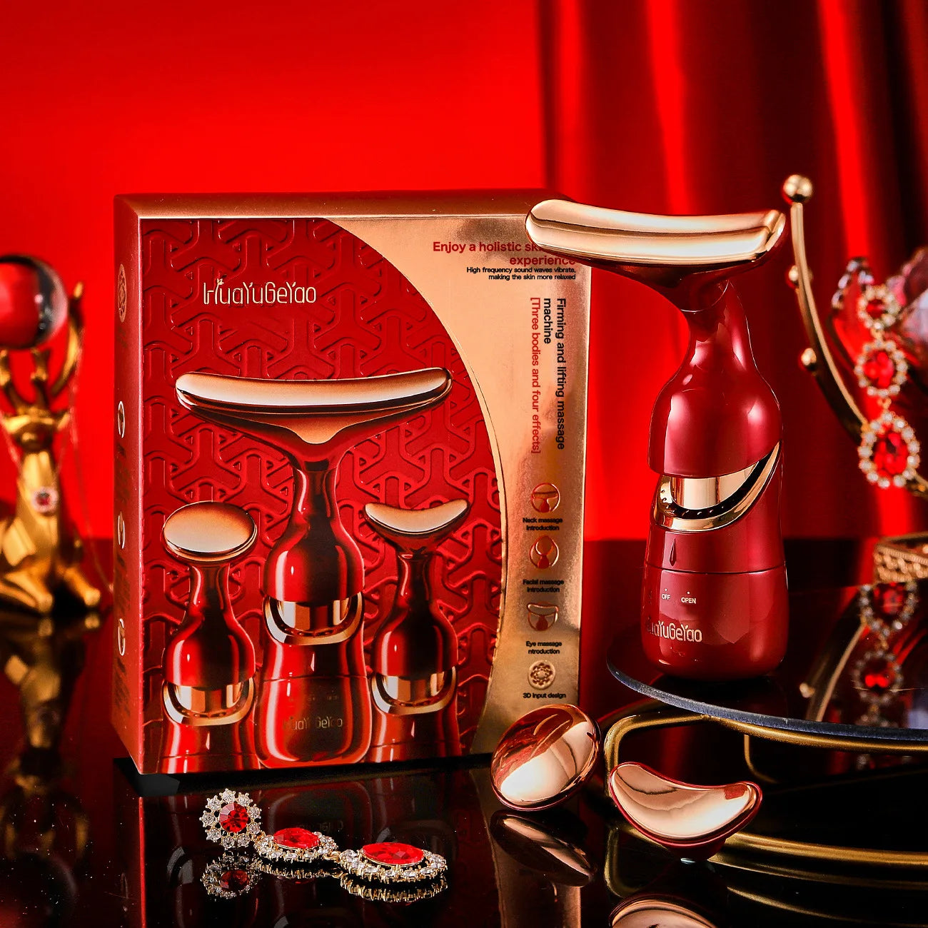 Dispositivo Multifuncional EMS para Firmeza da Pele (Rosto, Pescoço e Olhos)