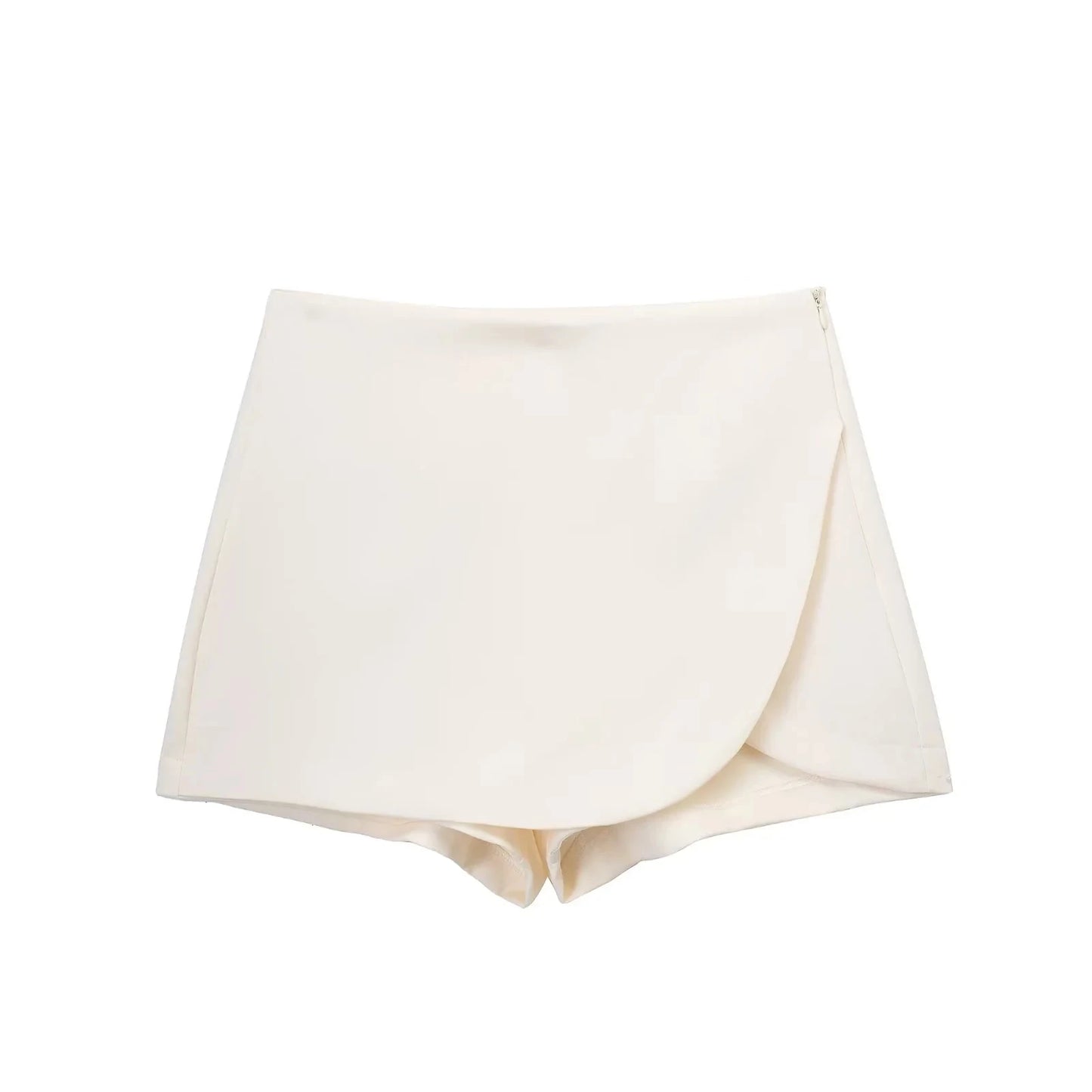 Saia-shorts feminina cintura alta marrom, elegante, de verão