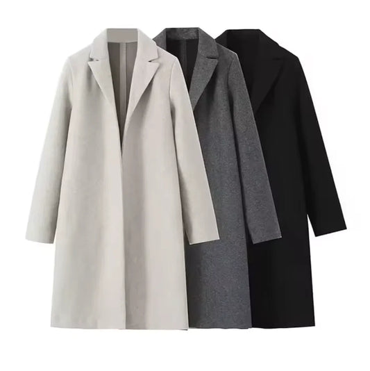 Casaco feminino2025, fashion, liso, aberto.
