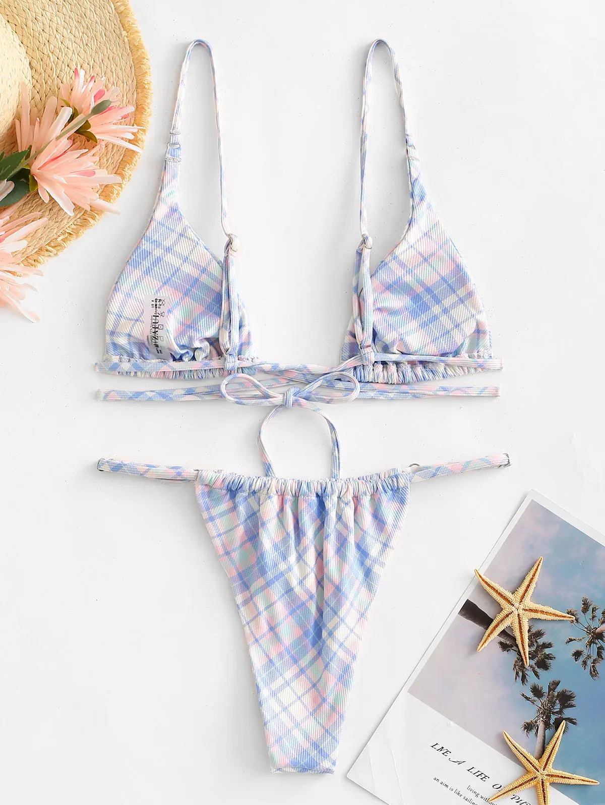 Biquíni feminino xadrez