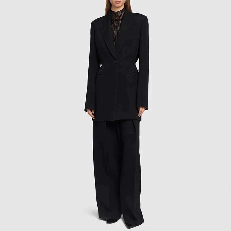 Blazer feminino minimalista preto