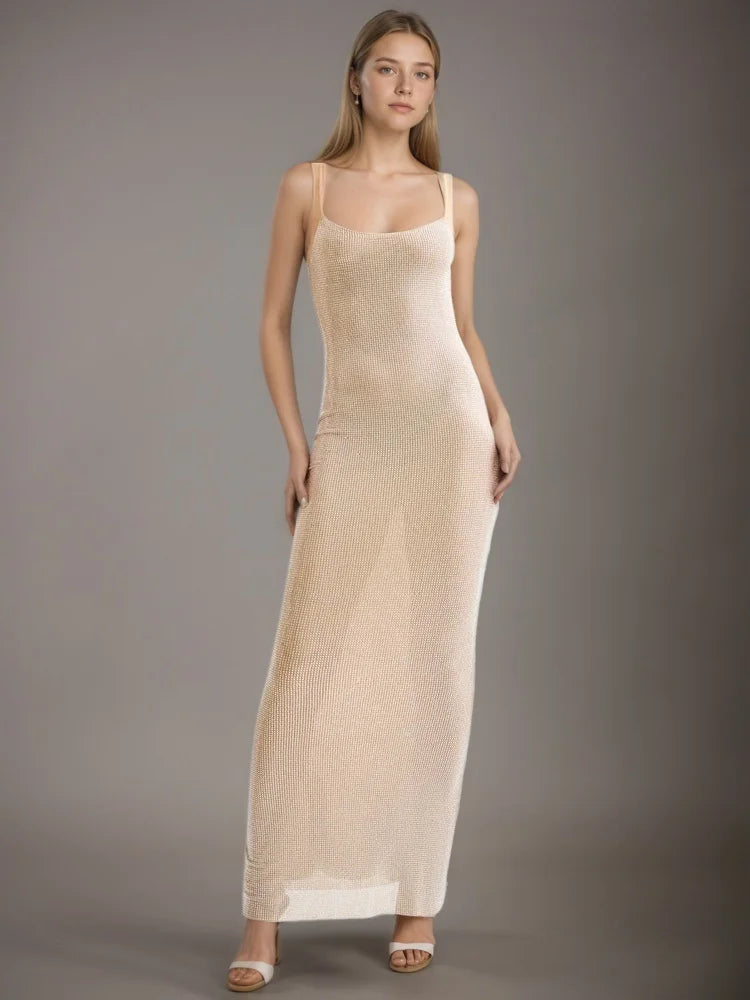 Vestido Marrom com Strass