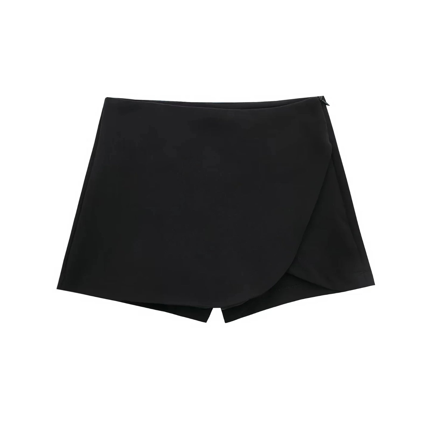Saia-shorts feminina cintura alta marrom, elegante, de verão