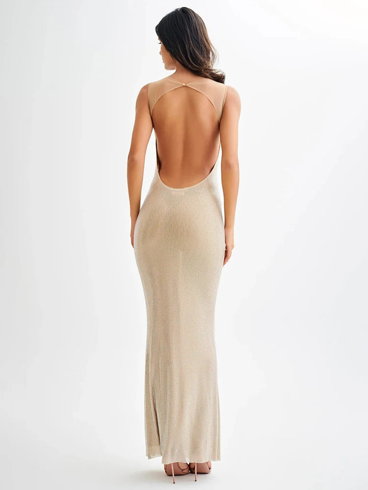 Vestido Marrom com Strass