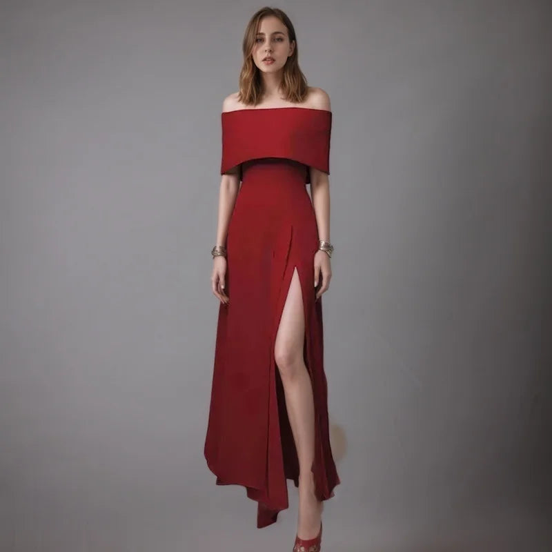Vestido feminino vermelho tomara-que-caia