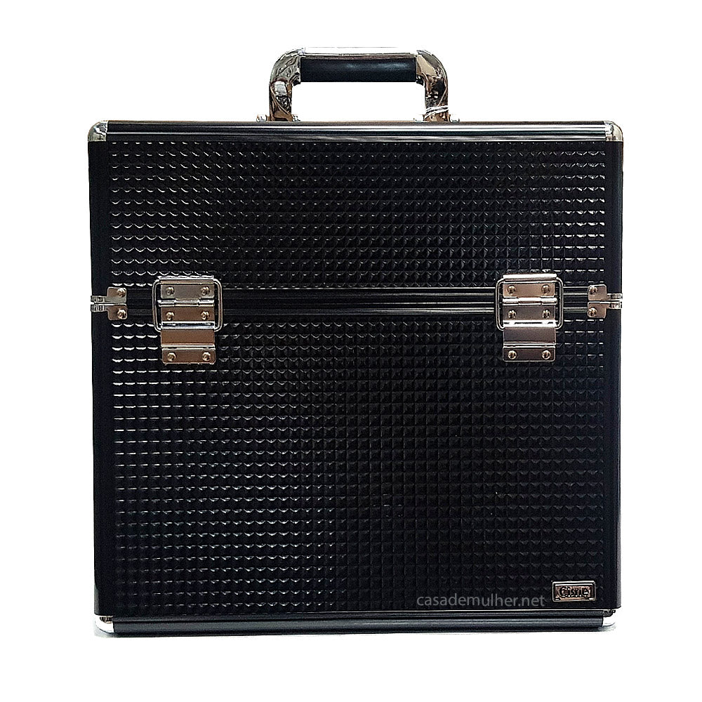 Maleta Grande para Maquiagem e Acessórios Cisne CSNA182 Pret 