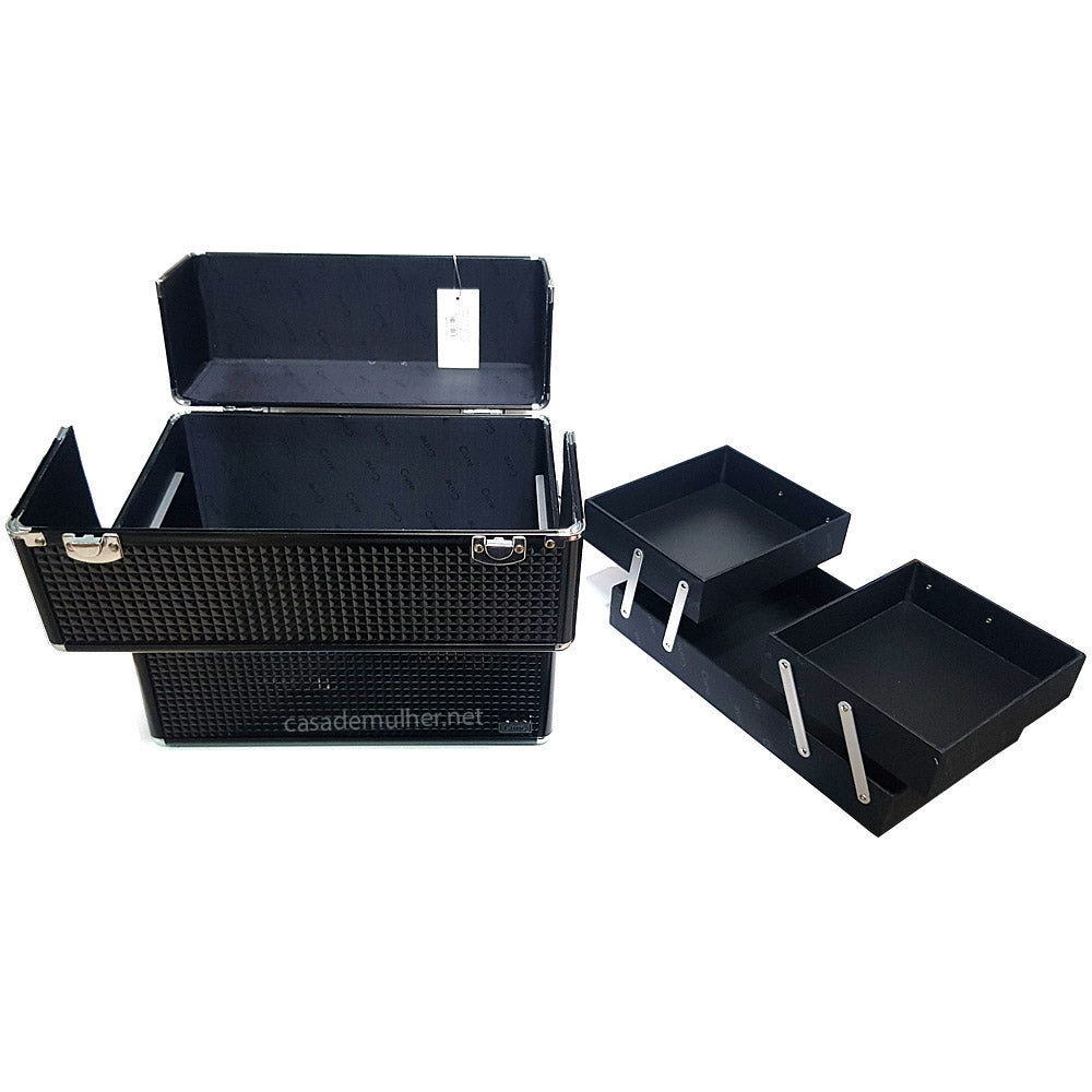 Maleta Grande para Maquiagem e Acessórios Cisne CSNA182 Pret 