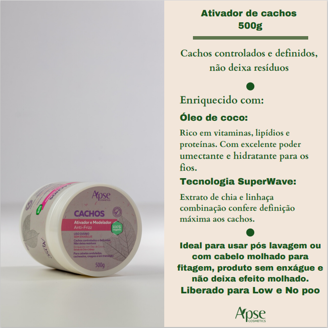 Kit Sos Cachos Shampoo Condicionador Máscara E Ativador Apse