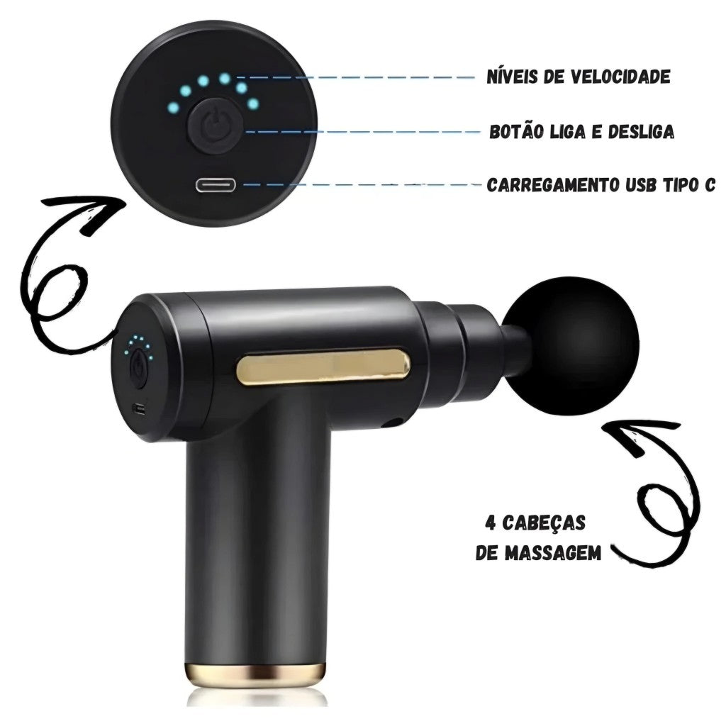 Massageador Elétrico Profissional 4 Em 1 Portátil B-Max BM-F924 