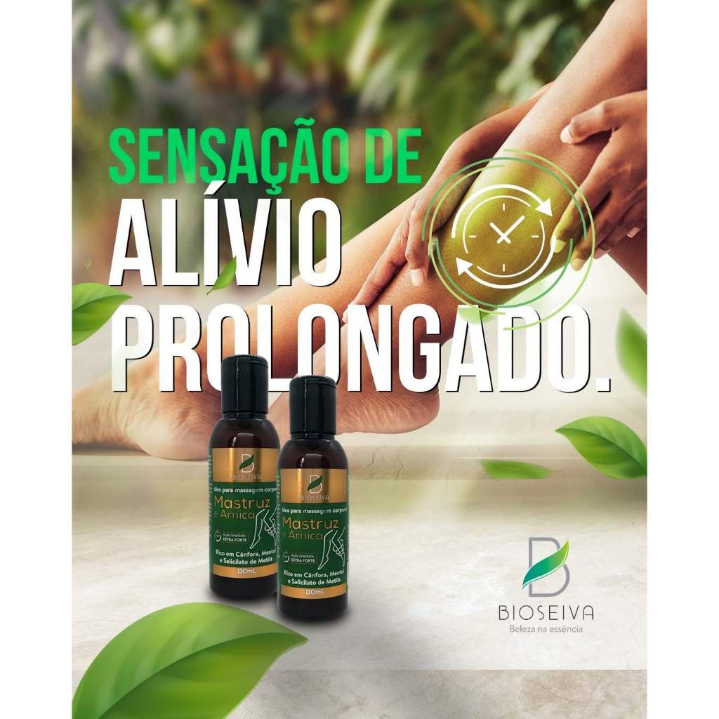 Óleo para Massagem Mastruz e Arnica 110mL – BioSeiva | Sensação de Bem-Estar
