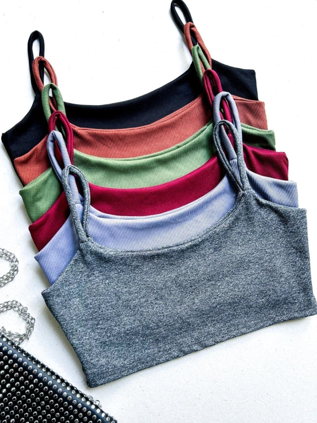 Cropped em Ribana Alça Fina Tiane