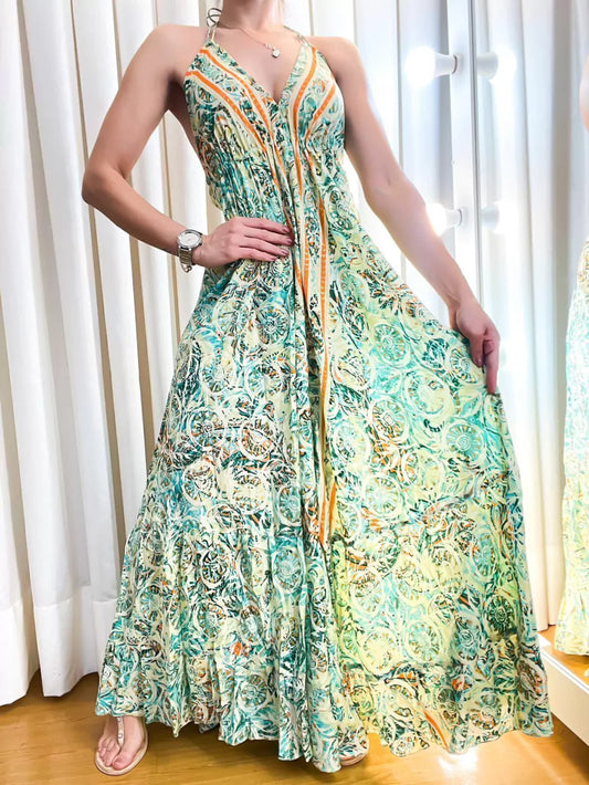 Vestido Feminino Longo Estampado Indiano Rita